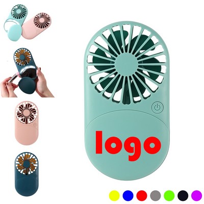 Mini Fan With Mirror And Led Light