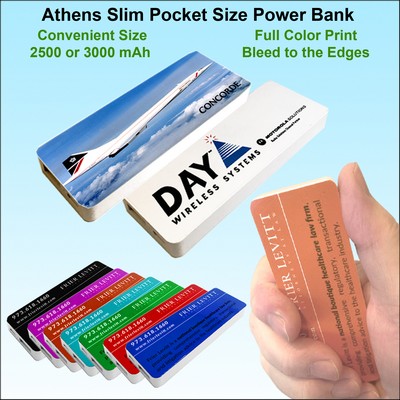 Athens Pocket Size Power Bank 2500 mAh Full Color Print